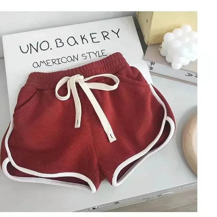 Korean Childrens Shorts Summer Baby Cool Sports Pants Casual Solid Color Girls Clothing 250527