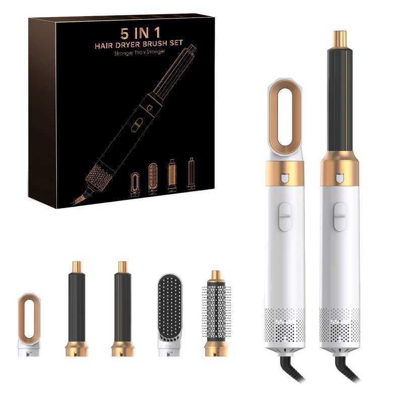 5 in 1 hair dryer Hair Curler Set Upgraded Negative ions Hair Dryer Hot Comb Brush Curling Iron Air wraps z250527