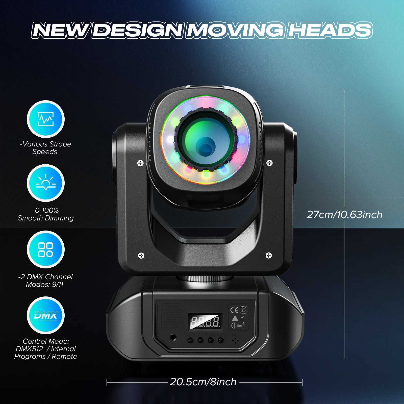 2PCS 10W LED Moving Head Light RGBW 4in1 Stage Effect Lighting Projector for Disco Party Concert Church Wedding Theater Bar Club XJ250527