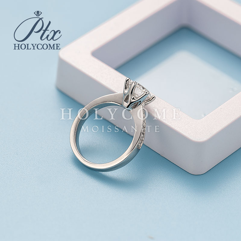 Shining 1Ct Moissanite Ring Diamond 925 Sterling Silver Fine Jewelry Ready to Ship 6 Claws Engagement Ring Women for Wedding