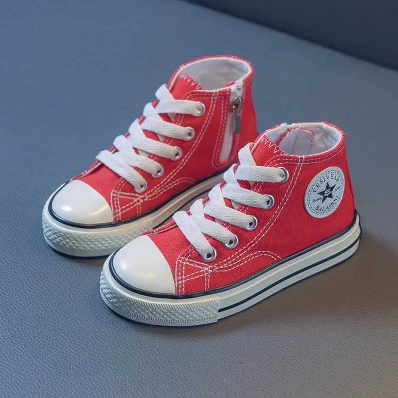 Childrens Sneakers Big Kids High-top Canvas Shoes Breathable Light Shoes Student Casual Shoes Boys and Girls T250527