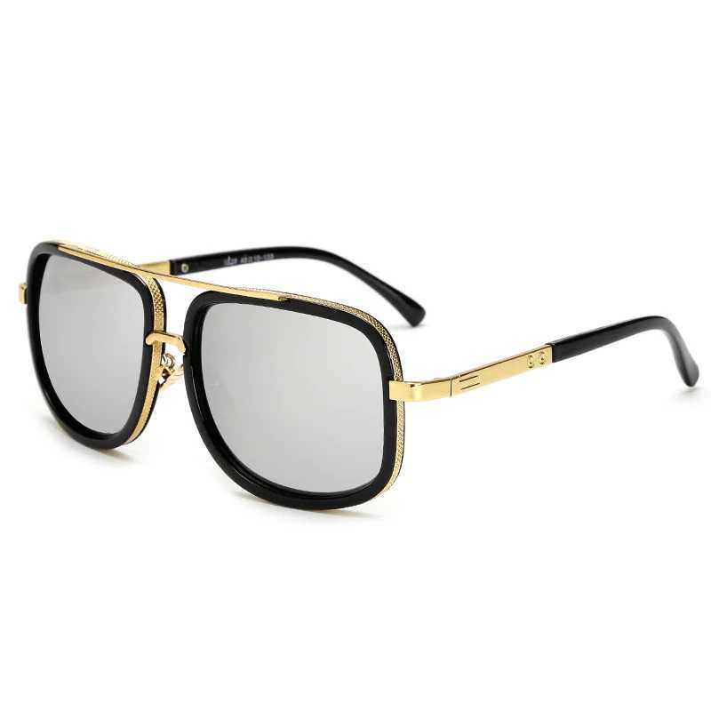 New Fashion Big Frame Sunglasses Men Square Metal Sun Glasses Women Retro Sun Glasses Vintage High Quality Sunglasses Z250527