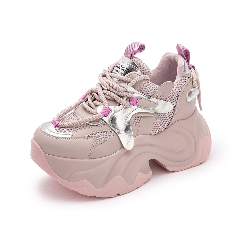 Designer Thick-Soled Dad Shoes for Women New Spring 2025 Sponge Shoes Breathable and Versatile Casual Shoes Small Height Inward-Increasing Women'