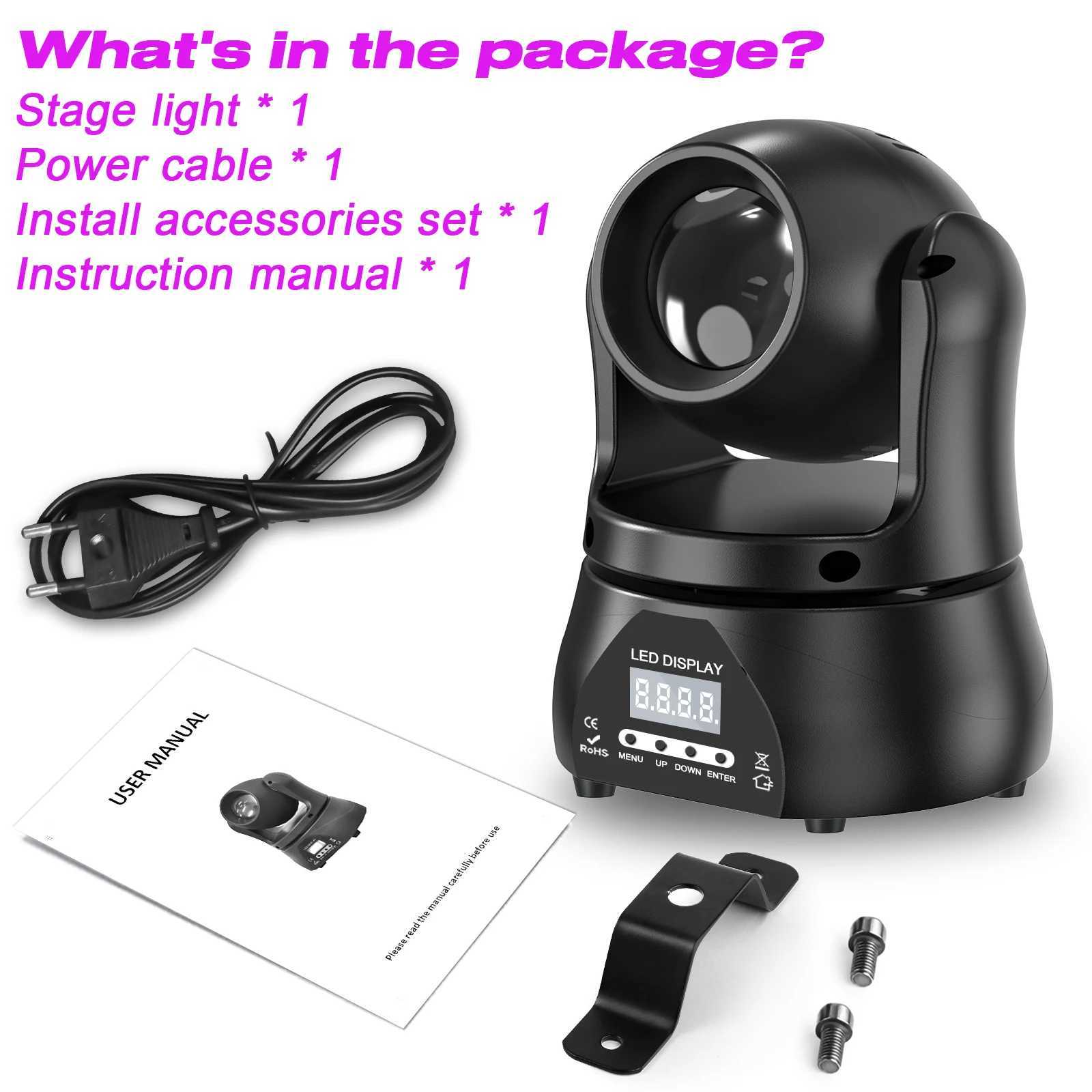 UKing 40W Beam Moving Head Light DMX512 RGBW Stage Light for DJ Concert Party Wedding Nightclub Professional Effect Lighting XJ250527