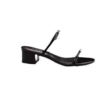 Instant Dispatch Grape Mom Style Shoes Round Toe Double Strap Heart Diamond Buckle Chunky Heel Flat Sandals for Women Summer