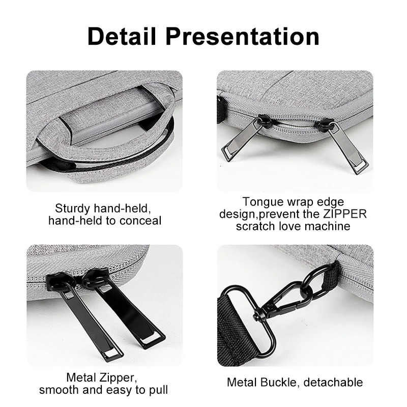 15.6 Inch 14 15 In Laptop Bag Business Portable Computer Handbags Laptop Shoulder Handbag Zipper Shoulder Simple Style 250526