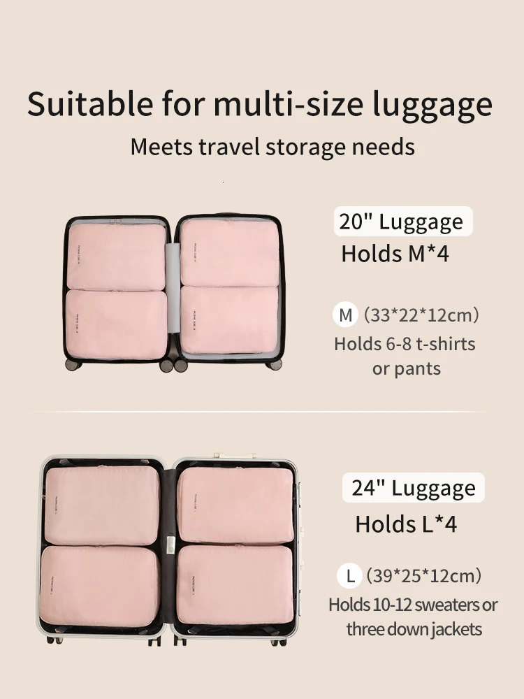 Travel Compression Packing Cubes Bag Portable Suitcase Clothes Organizers Waterproof Luggage Storage Cases Drawer Bags 250526