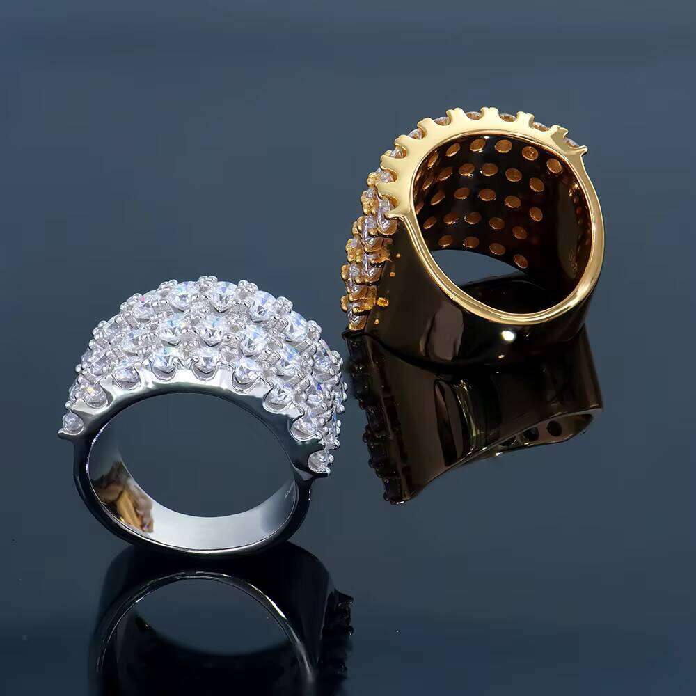 Xingyue Fashion Jewelry Pure Silver 5 Row VVS Moissanite Engagement Ring