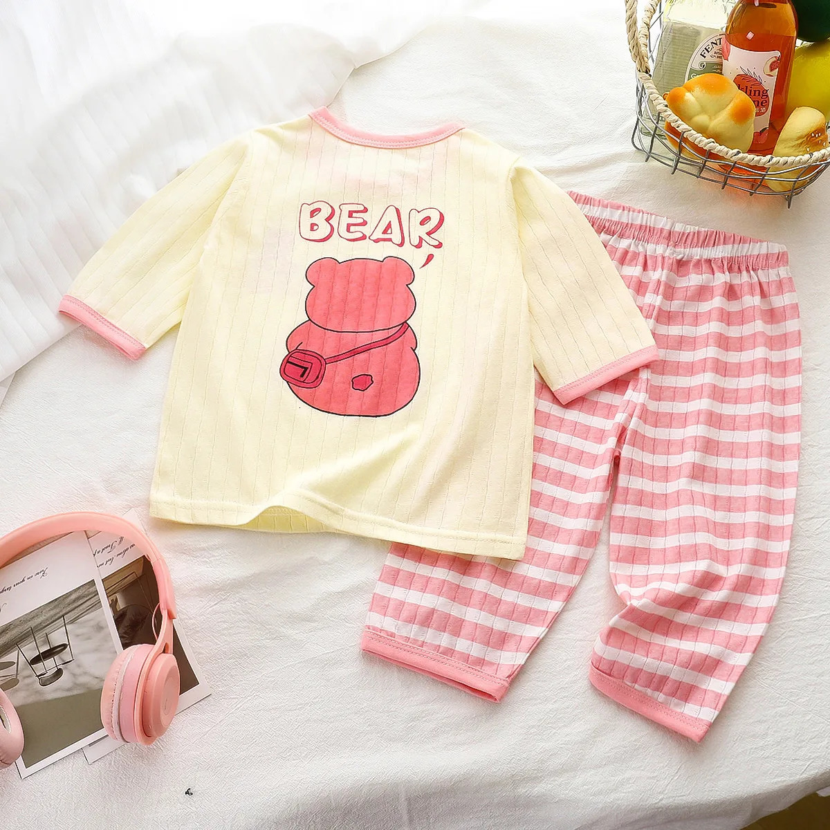 Baby Pajama Sets Cotton Child Pajamas Toddler Long Sleeve Nightwear Kids Cartoon Homewear Clothes 250527