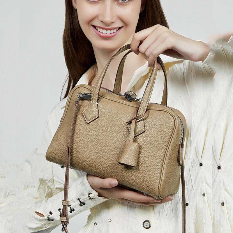 Toptrends Genuine Leather Pillow Tote Handbags For Women 2025 Designer Top Handle Satchel Ladies Shoulder Crossbody Bags