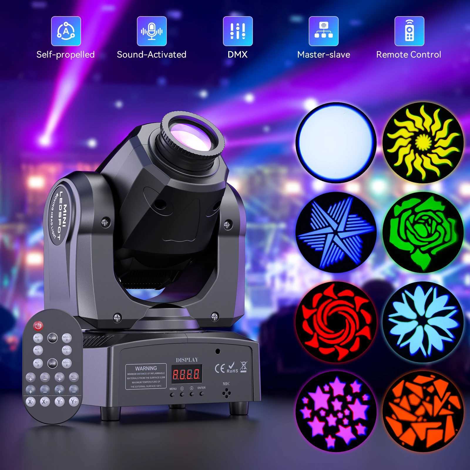 Yiflamefly 4Pcs 150W LED Light Pattern Light Stage Effect Moving Head Light With Remote Control DMX For Wedding Concert Club KTV XJ250527