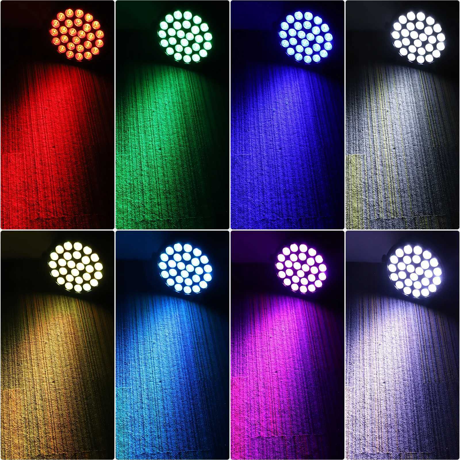 UKing 4PCS LED Flat Par Lighting 27x8W 4IN1 RGBW LED Par Light DMX512 Stage Light Effect for DJ Disco Bar Concert Christmas XJ250527