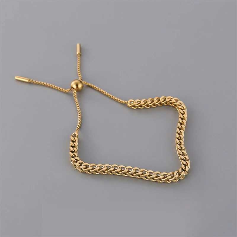 MEYRROYU Stainless Steel Gold Color Draw String Bracelets Trendy Simple Bracelets For Women Men 2021 New Fashion Party Jewelry W250526