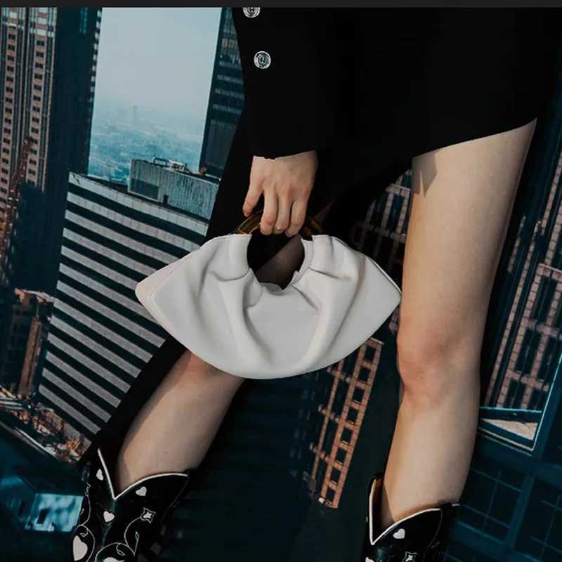 Luxury Satin Dinner Bag Designer Pleated Silk Cloud Bag High Quality Acrylic Handle Handbag for Women Evening Party Clutch Bag W250527
