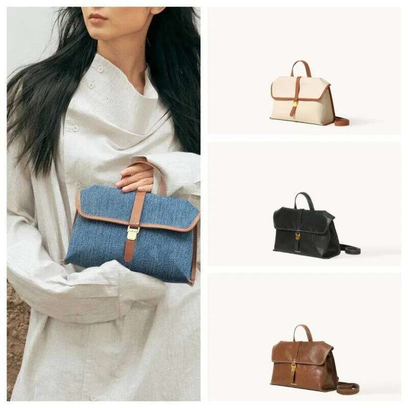 New series of casual denim canvas fashionable bag, single shoulder crossbody small square bag