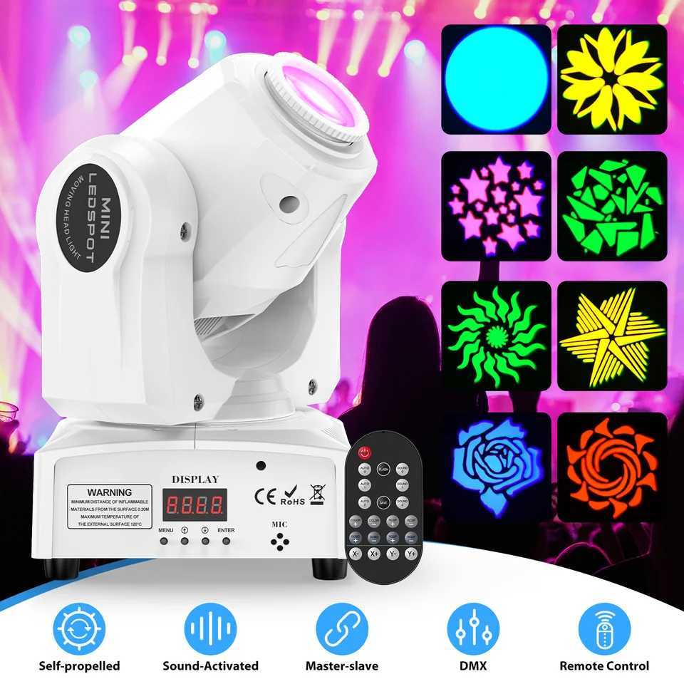 Yiflamefly White 150W LED Light Pattern Light Stage Effect Moving Head Light With Remote Control DMX For Wedding Concert Club KTV XJ250527