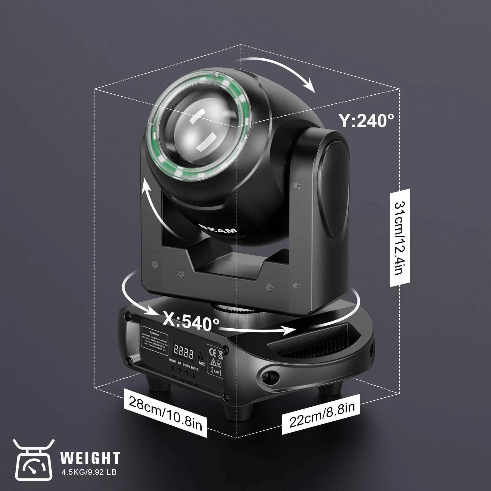 2PCS 100W Beam Moving Head Light Rainbow Effect Halo Strip Stage Lighting Effect Projector for Party Wedding Live Show Bar Club XJ250527