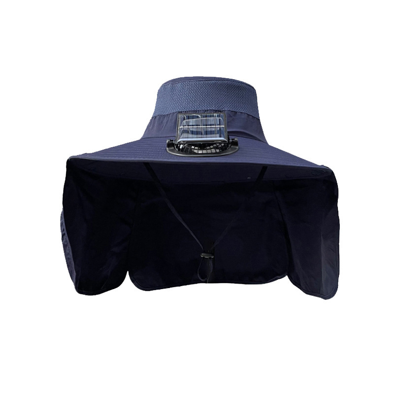 Solar Powered Fan Hat for Men, Summer Outdoor Fishing Hiking Hat with Wide Brim, Shawl Neck Protection, Sunshade Hat for Women