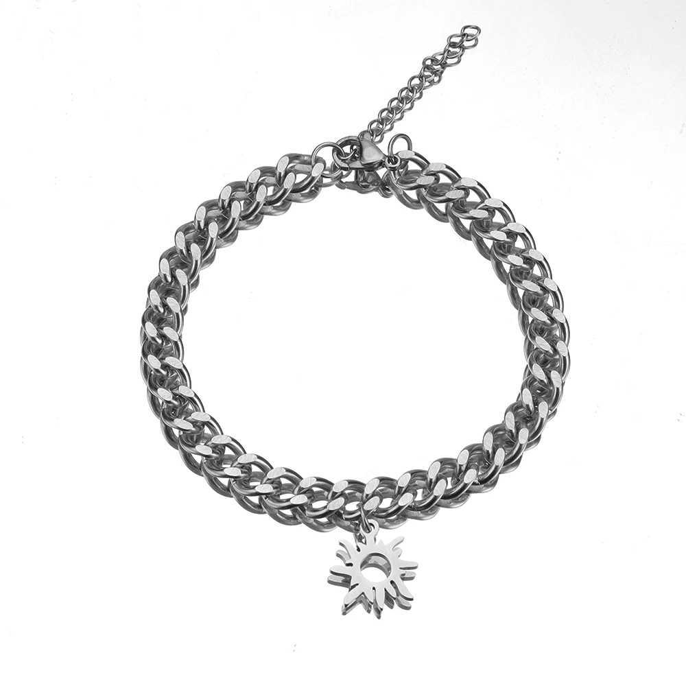 2pcs/set Sun Moon Couple Stainless Steel Couple Bracelet for Men and Women Waterproof Colorfast Jewelry Valentines Day Gift W250526
