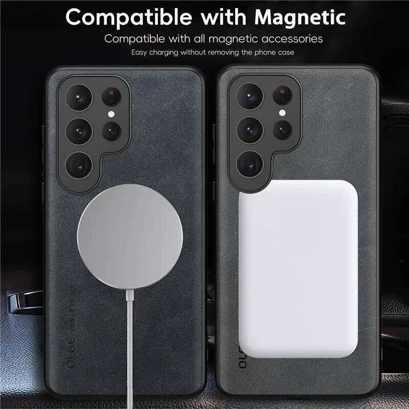 Magsefa Magnetic Phone Case For Samsung S25 S23 Plus S22 S21 S20 S24 FE Note 20 Ultra Wireless Charging Leather Cover