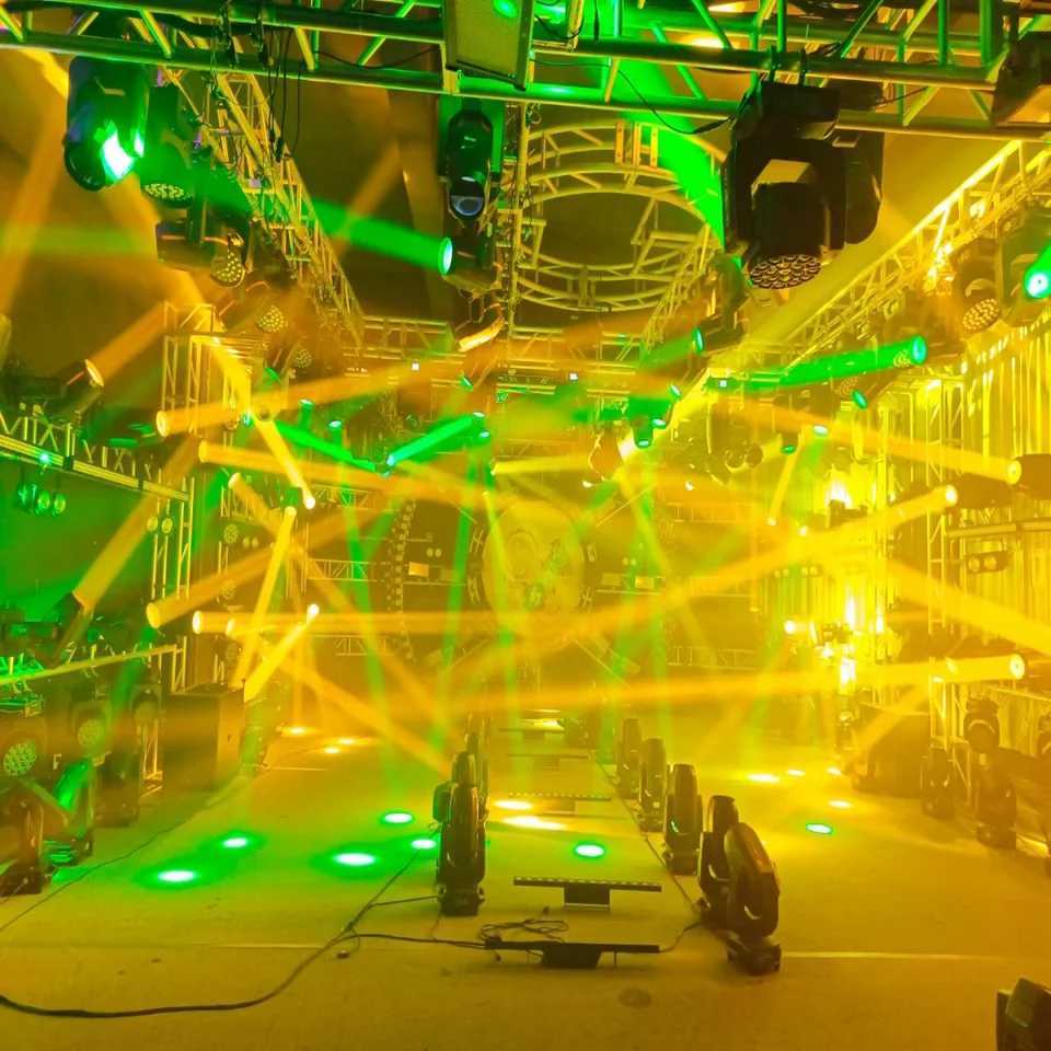 4PCS/Dj lights Mini LED Moving Head 150W Beam+Spot+ 18 Rotating Prisms Dmx disco lights Stage Effect Light Disco Dj Bar LightsXJ250527