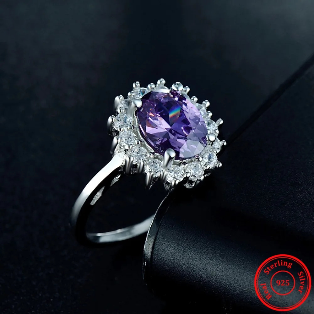2.0Ct Fasion Real Solid 925 Sterling Silver Ring Fashion Women Gift 5A Zircon Jewelry Wedding Engagement Silver Rings 250519