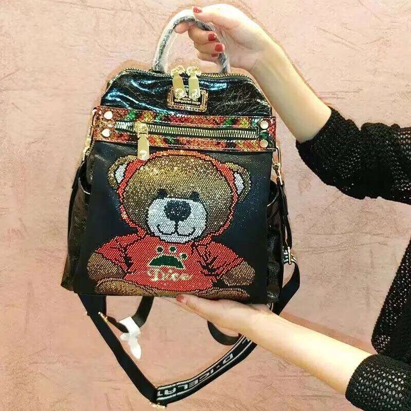 Women Fashion High Quality s Large Capacity Dia Bear Pattern Ladies Brand Backpack Bags Mochila Mujer