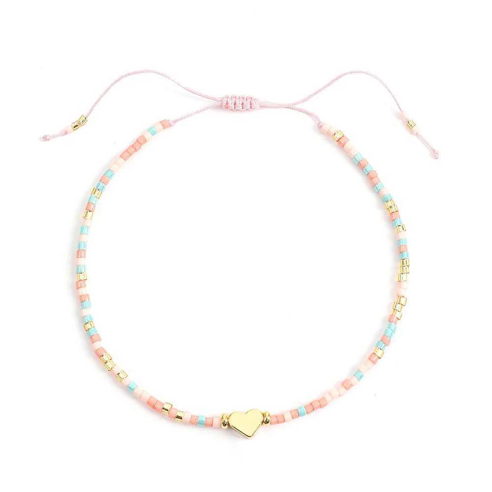 Minimalist Miyuki Bead Jewelry Dainty Heart Bracelets For Women Multicolor Colorful Boho Fashion Love Charm Friendship W250526