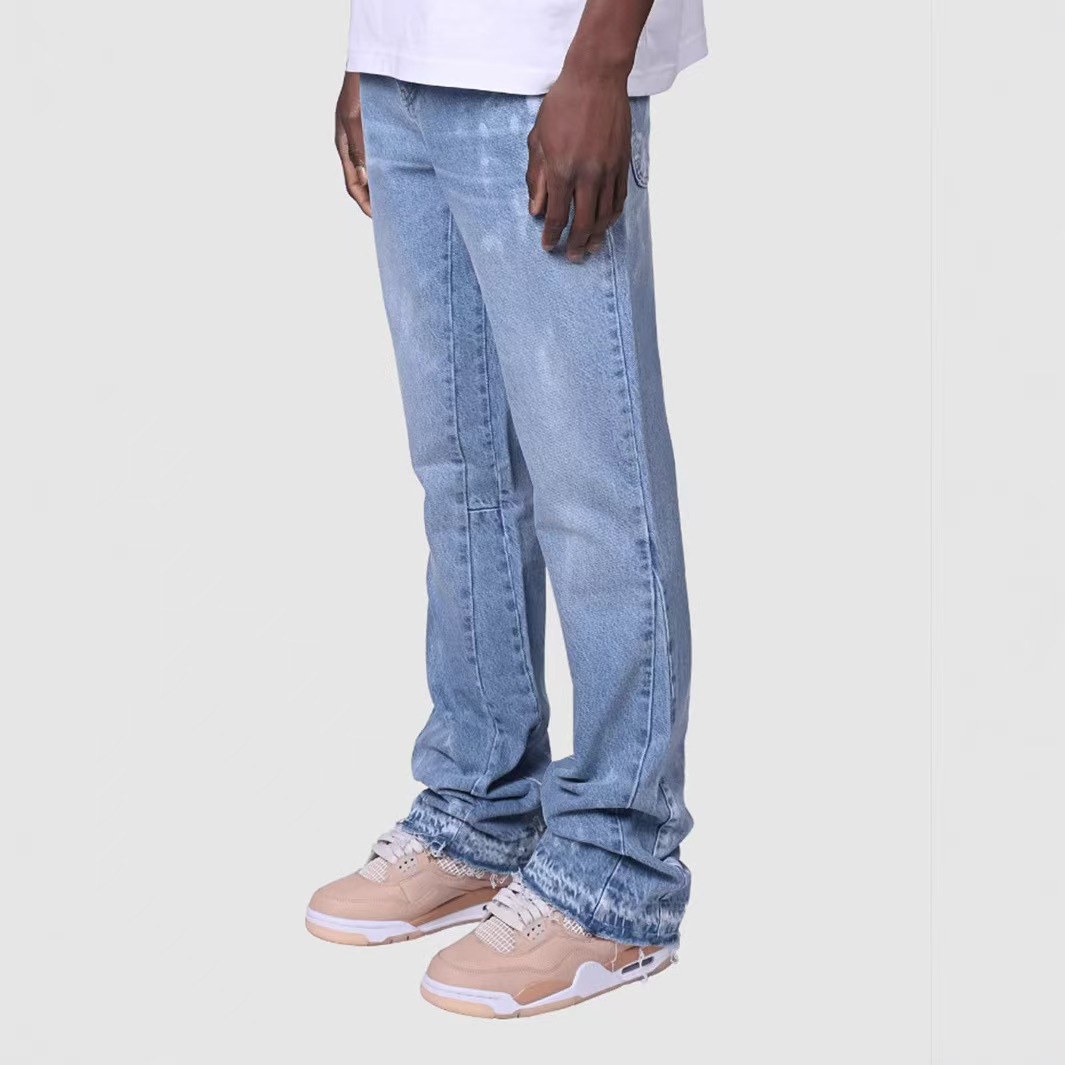 2025 new mens straight leg jeans European American street fashion ins hot selling stretch jeans