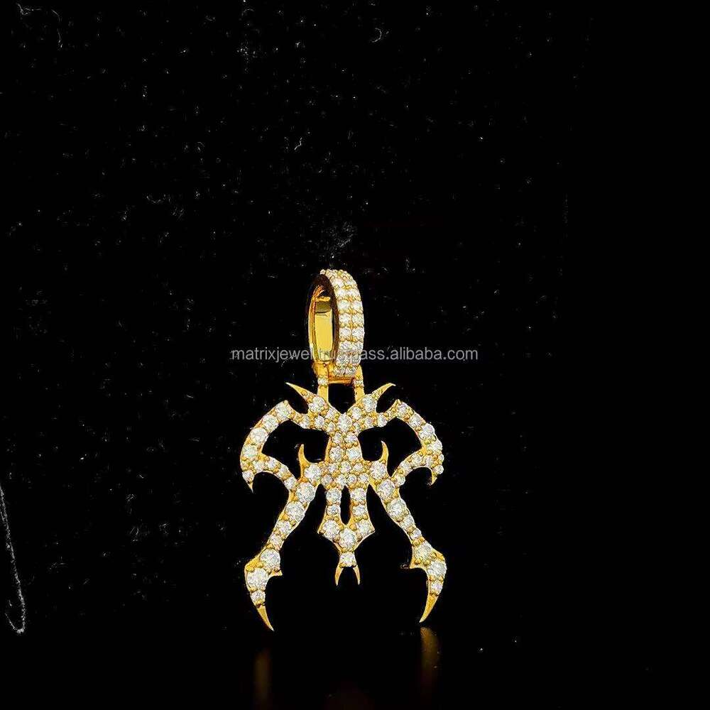 New Arrival Star Shape Charm Pendants Sier Hip Hop Jewelry Men Women VVS Black Moissanite Dia Pendant