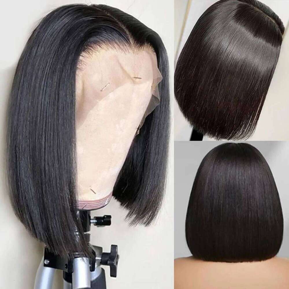 Short Highlight 4/30 350 Ginger Bob Colored Front Human Hair Wigs For Women 13x4 Bone Straight Lace Frontal Wig