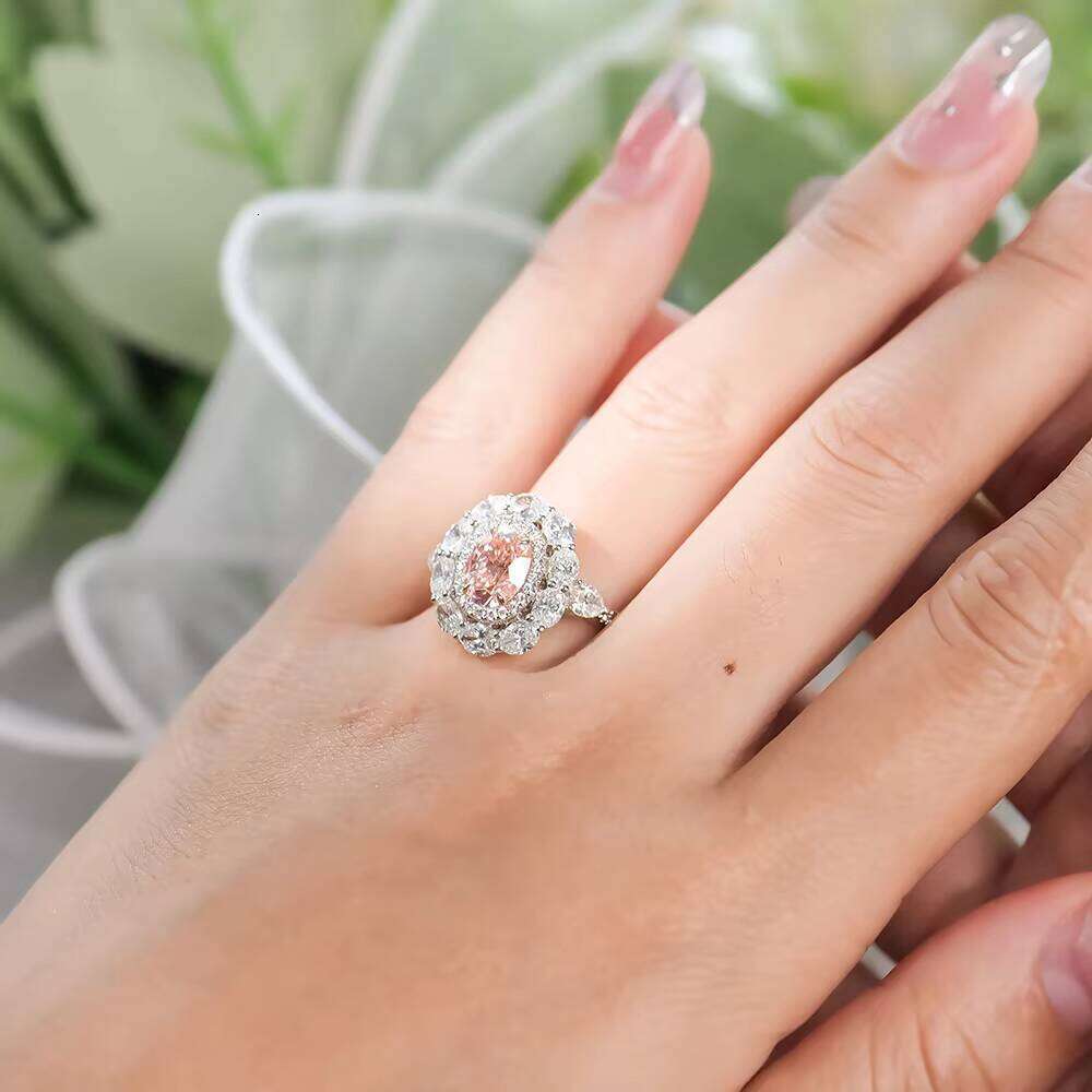 Luxurious Women's Platinum Ring IGI GIA Certified Fashion Oval Engagement Wedding VVS HPHT CVD Lab Created Growth