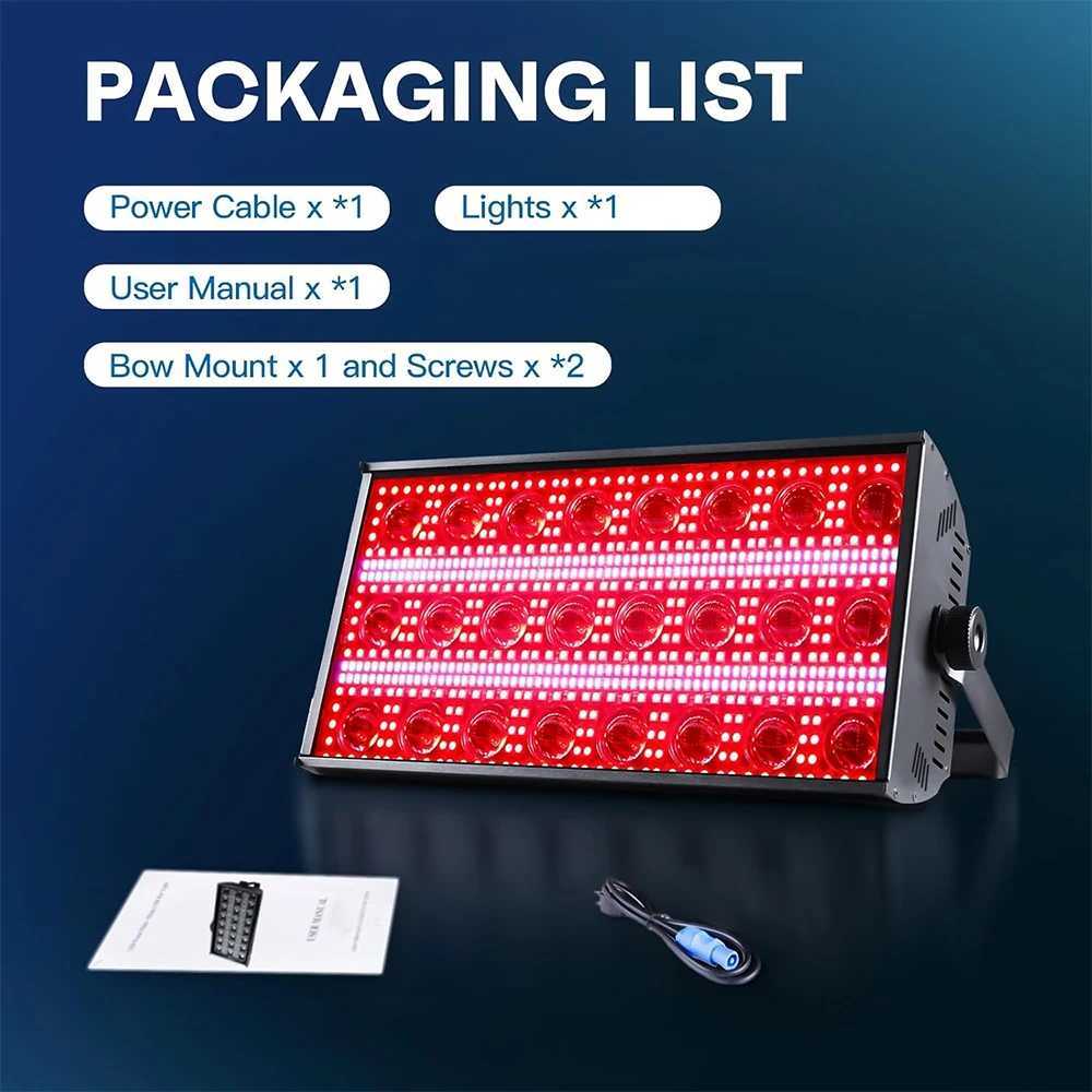 New 260W LED Strobe Light RGB Warm white 684 Stage Wash Beam Lights DMX DJ Disco Party Show Horse Race Lamp Effect Light XJ250527