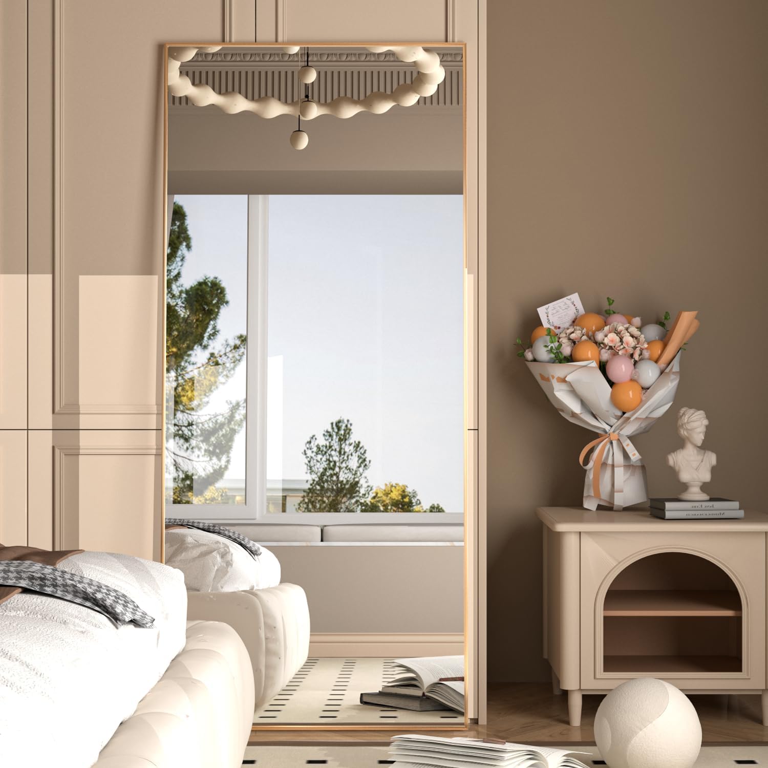 cassilando gold full length metal frame mirror largesized floor wall standable 65 h x 24 w