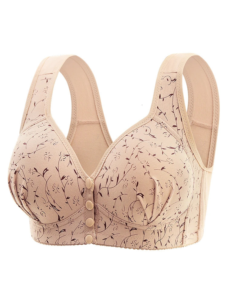 4PCS Largesized Pregnant Womens Breastfeeding Bra Comfortable Traceless Front Buckle Fixed Cup Thin Vest Style Underwear 250527