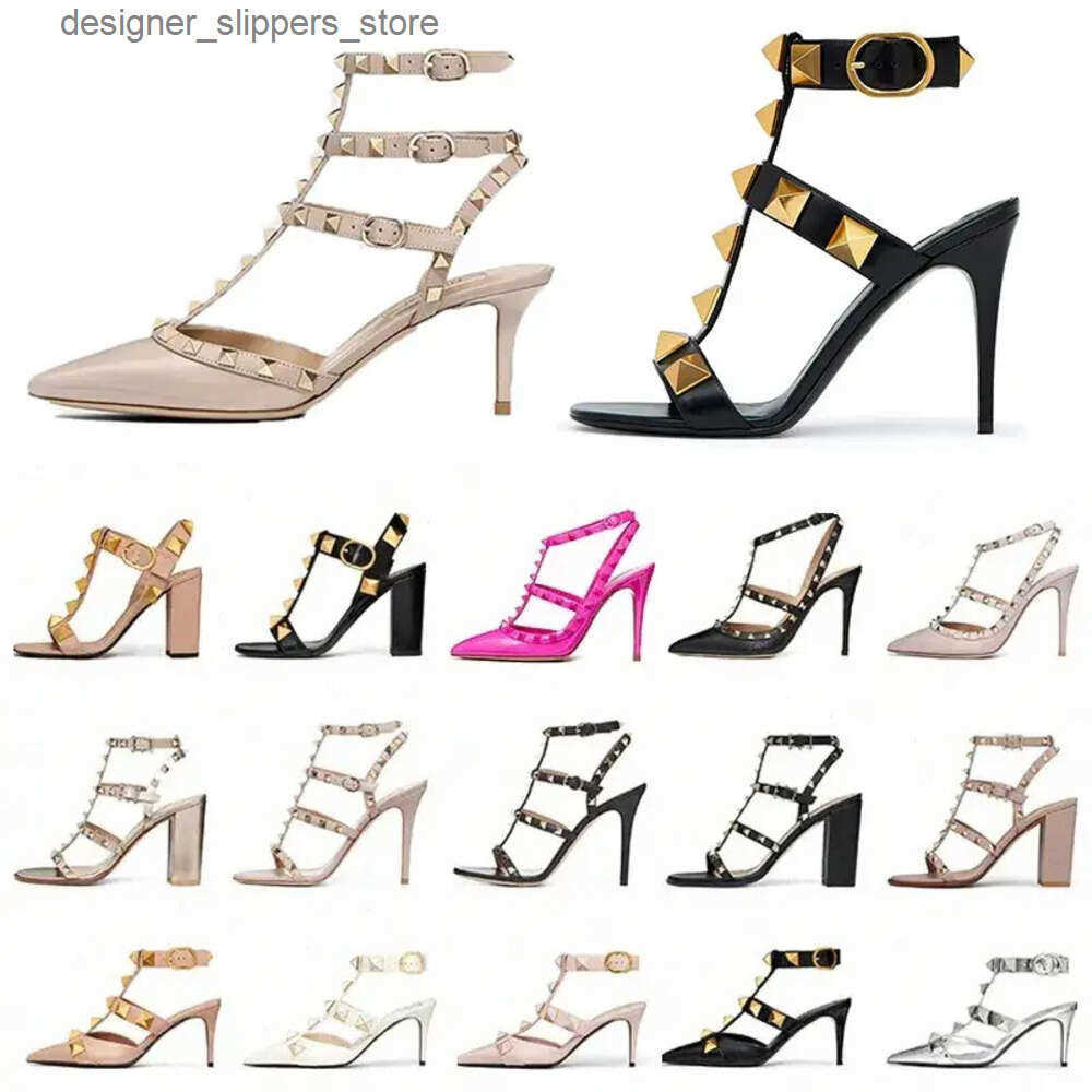 with Box Designer High Heels Dress Shoes Fashion Women Lady Stiletto Peep-toe Pointed Toes Heel Office Loafers Rivet Spikes Brand Brest wedding shoes Q250527