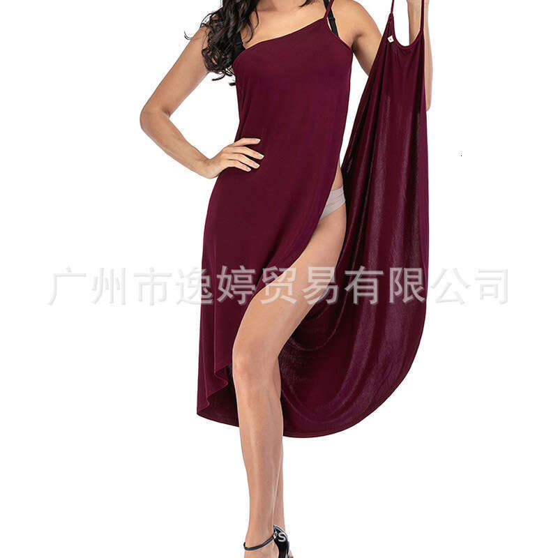 2025 Summer Patchwork Solid Color Sexy Beach Strap Dress Straight