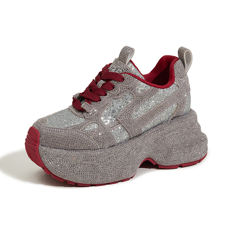 Designer Spring and Autumn 2025 New Style Fashionable and Versatile Insole Height-Increasing Women's Shoes Thick-Soled Casual Sports Shoes Z8903