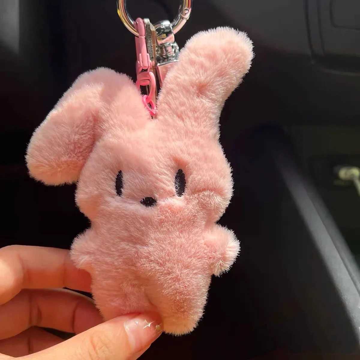 New Kawaii Plush Bunny Rabbit Toy Keychain Cute Stuffed Plush Keyring Rabbit Doll Key Chain Backpack Pendant Ornaments Key Rings W250526