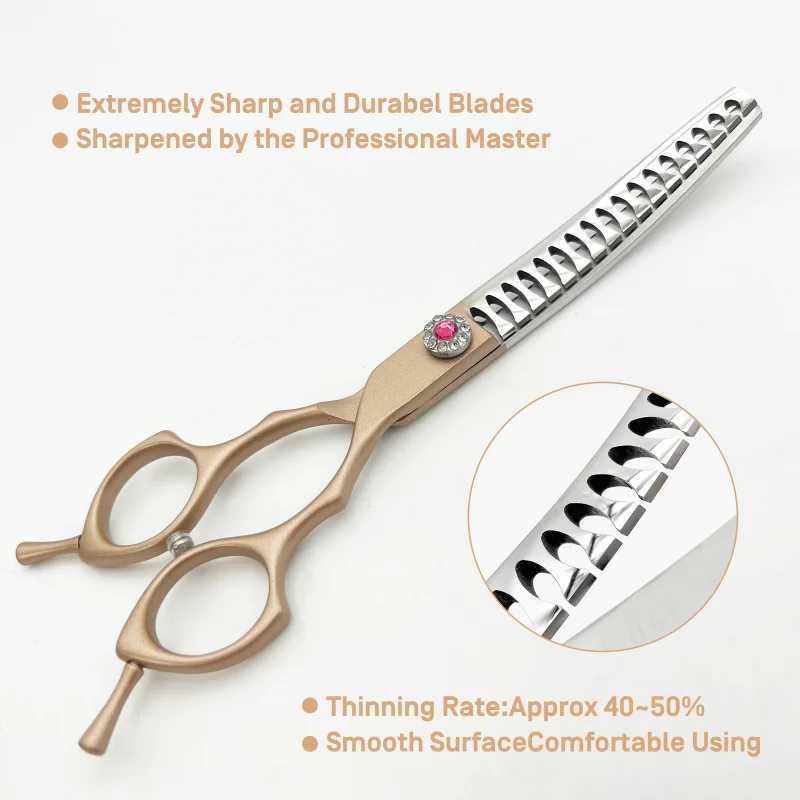 7Professional Dog Grooming Scissors Pet Curved Thinning ShearsCurved Chunkers Shears Dog Grooming Supply R250527