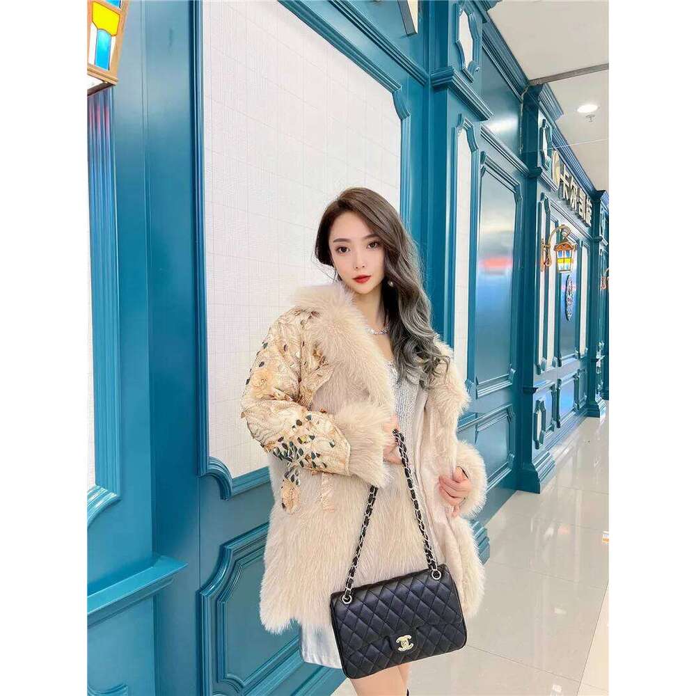 Elegant Lady Integrated Mid-Length Fashion Versatile Mink Slim Jacket 2024 Winter Clothes Women's Faux Fur Coat