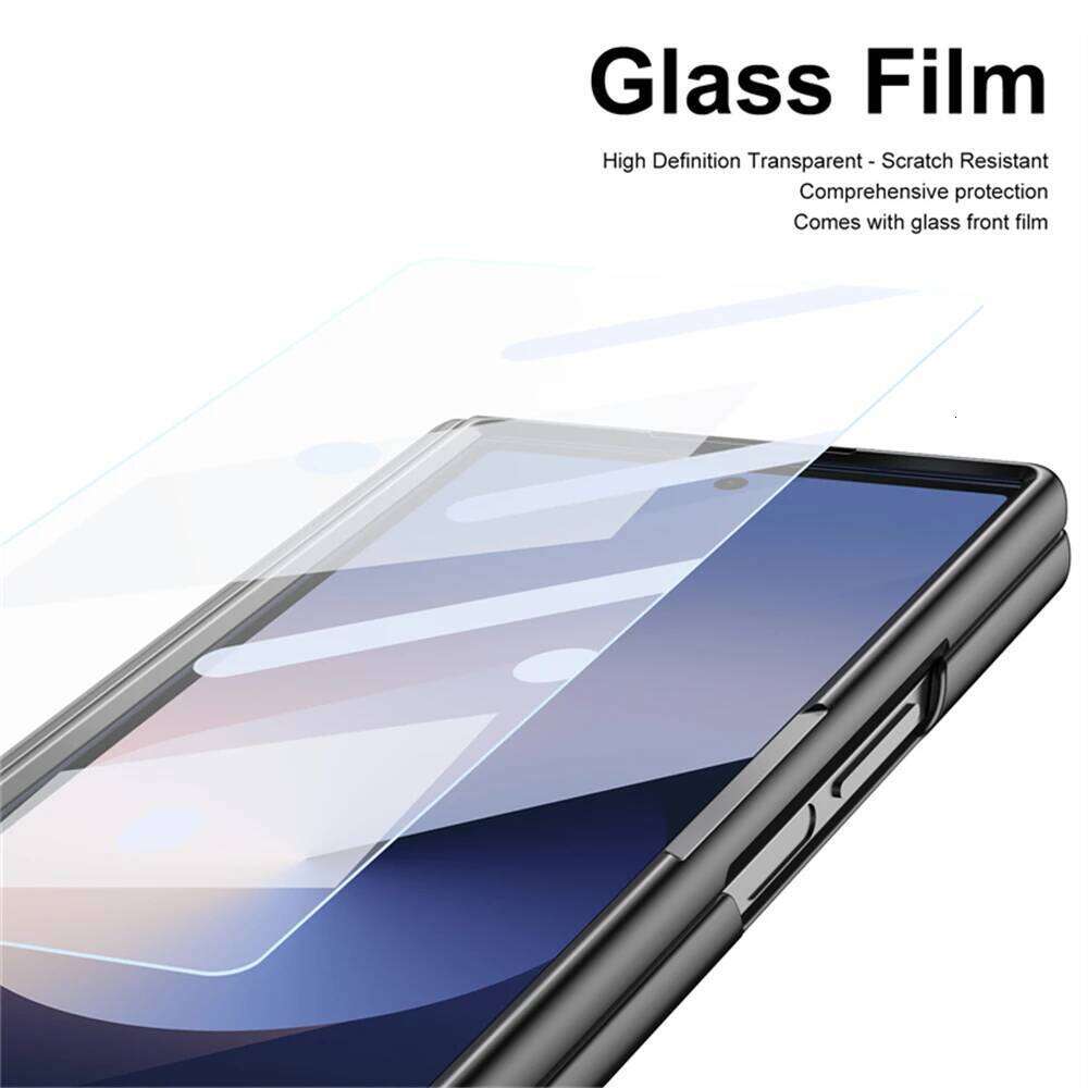 For Samsung 6 5 4 3 Leather Hinge Phone Case Outer Screen Glass S Pen Slot Protective Cover for Galaxy Z Fold 7