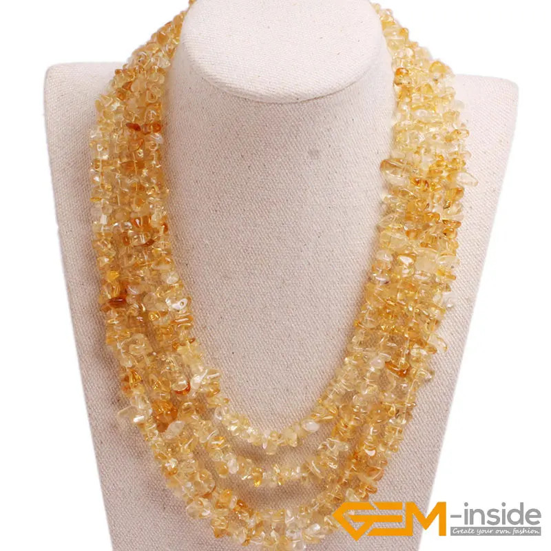 Handmade Assorted Chips Beaded Jewelry 17-20 Inch Multi Strands Cluster Statement Long Necklace For Women Gifts 250519