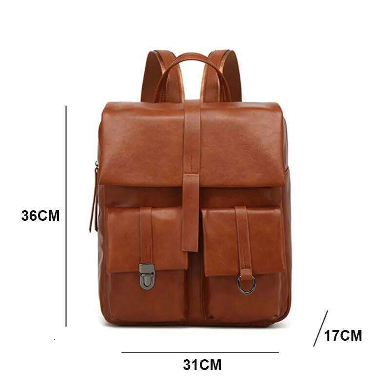 Vintage Women's Backpacks New Large Capacity Student School Bags PU Leather Laptop Bag Multifunctional Travel Women Backpack