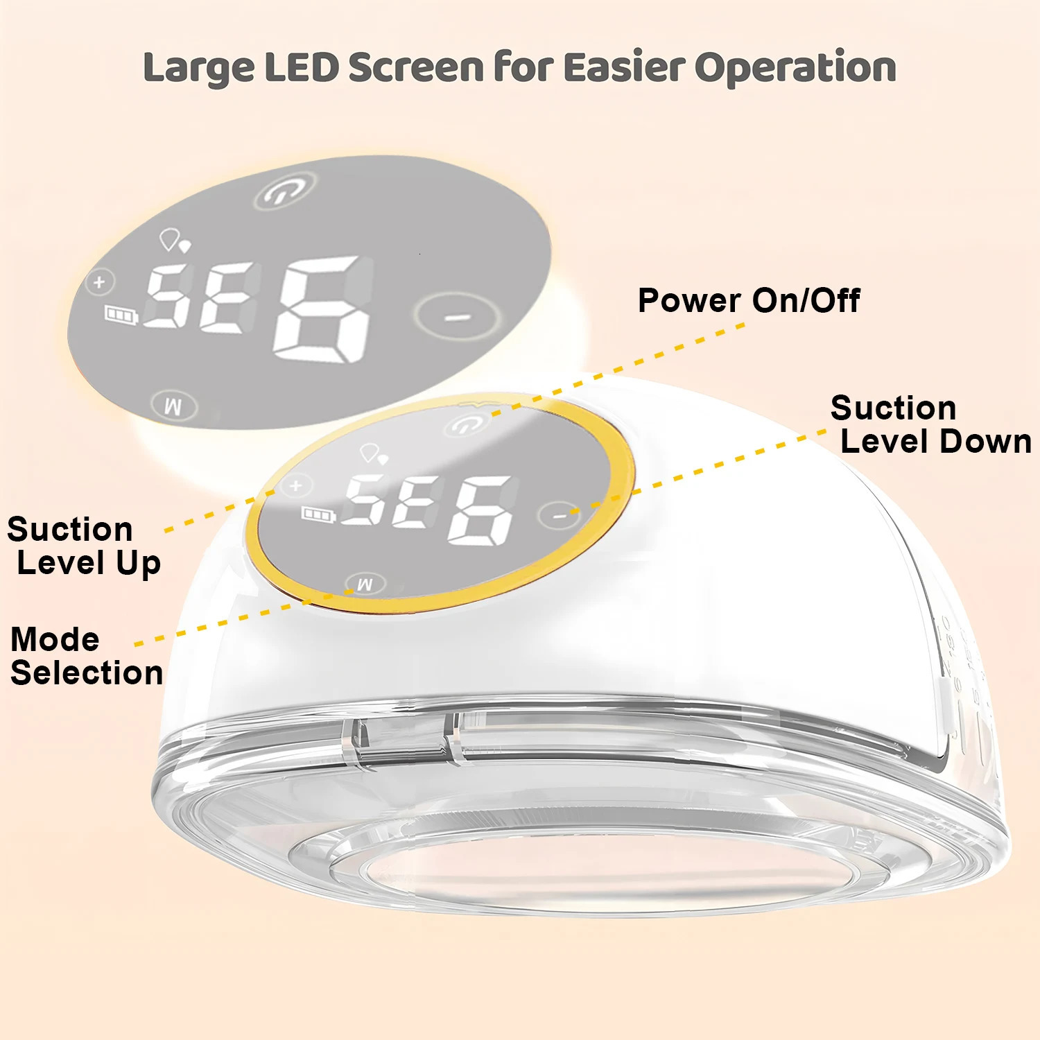 Wearable Breast Pum Hands Free Electric Pump Silent Invisible 3 Modes 9 Levels of Suction 180ML Capacity 250527