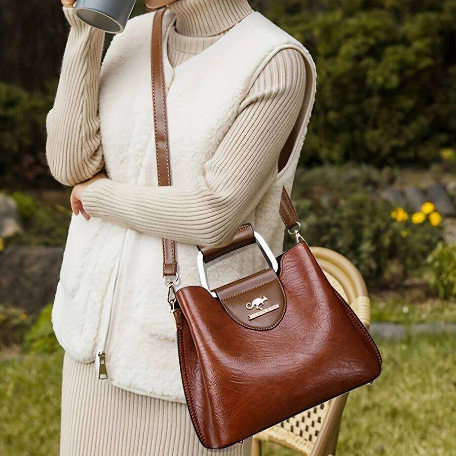 Women's Fashion Tote Bag with Multiple Pocket, Vintage Crossbody Bags for Women Daily Handbag Shoulder Bag, Phone Purse Pouch