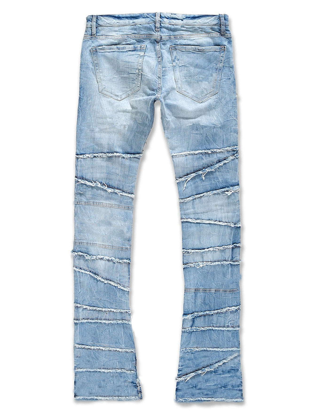Stacked Jeans Men Skinny Ripped Slim Patch Denim For Men Skinny Stacked Pants Trousers Streetwear Boy