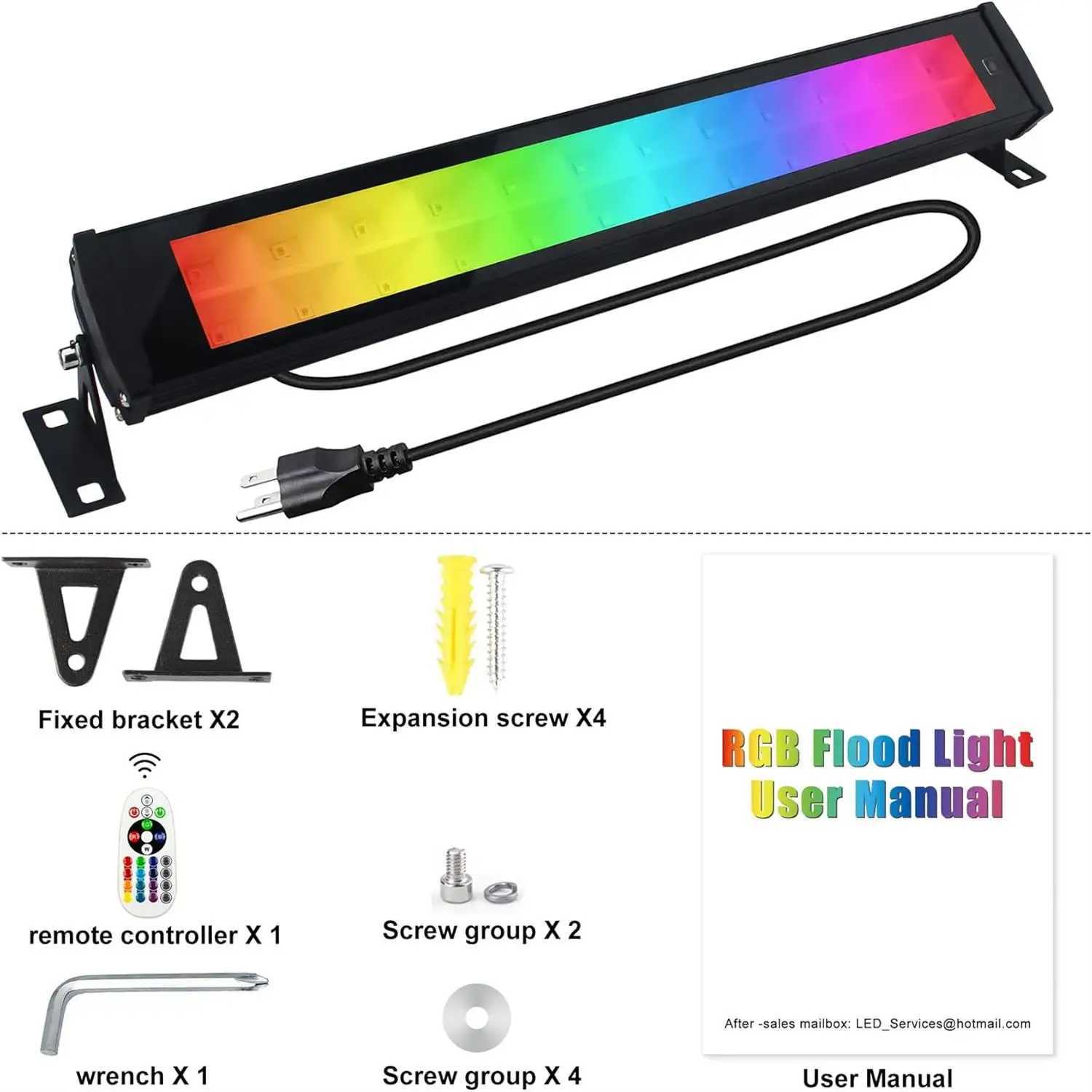 50W 96 LED RGB Light Bars Waterproof IP66 Smart APP/Remote Control Wall Washer Lights LED Light Bars for Room Stage Lighting XJ250527