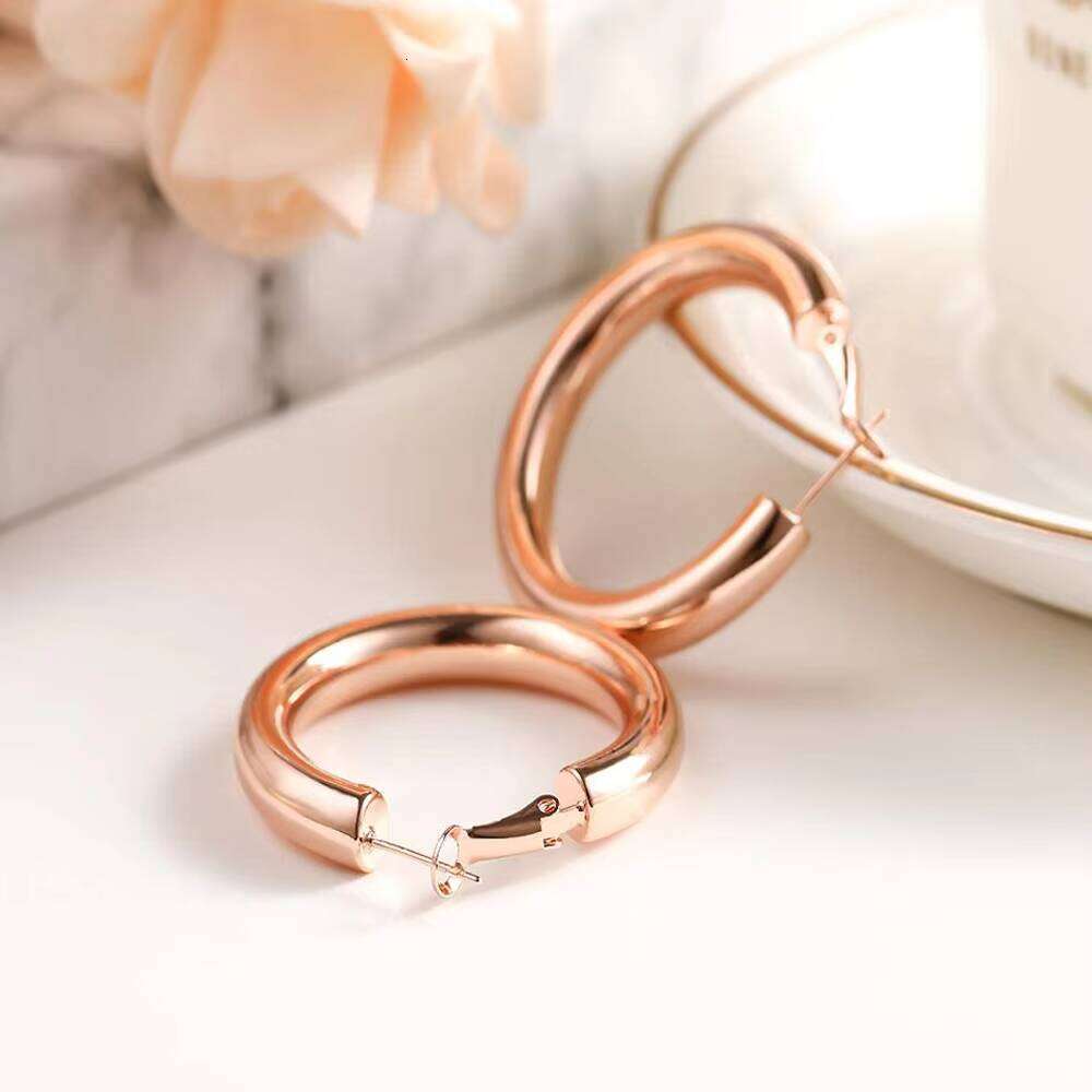 Sier Gold Thick Hoop Earrings Jewelry Pendientes Mujer Aretes Aros Boucle d'Oreille Brincos Orecchini Oorbellen Ohrringe