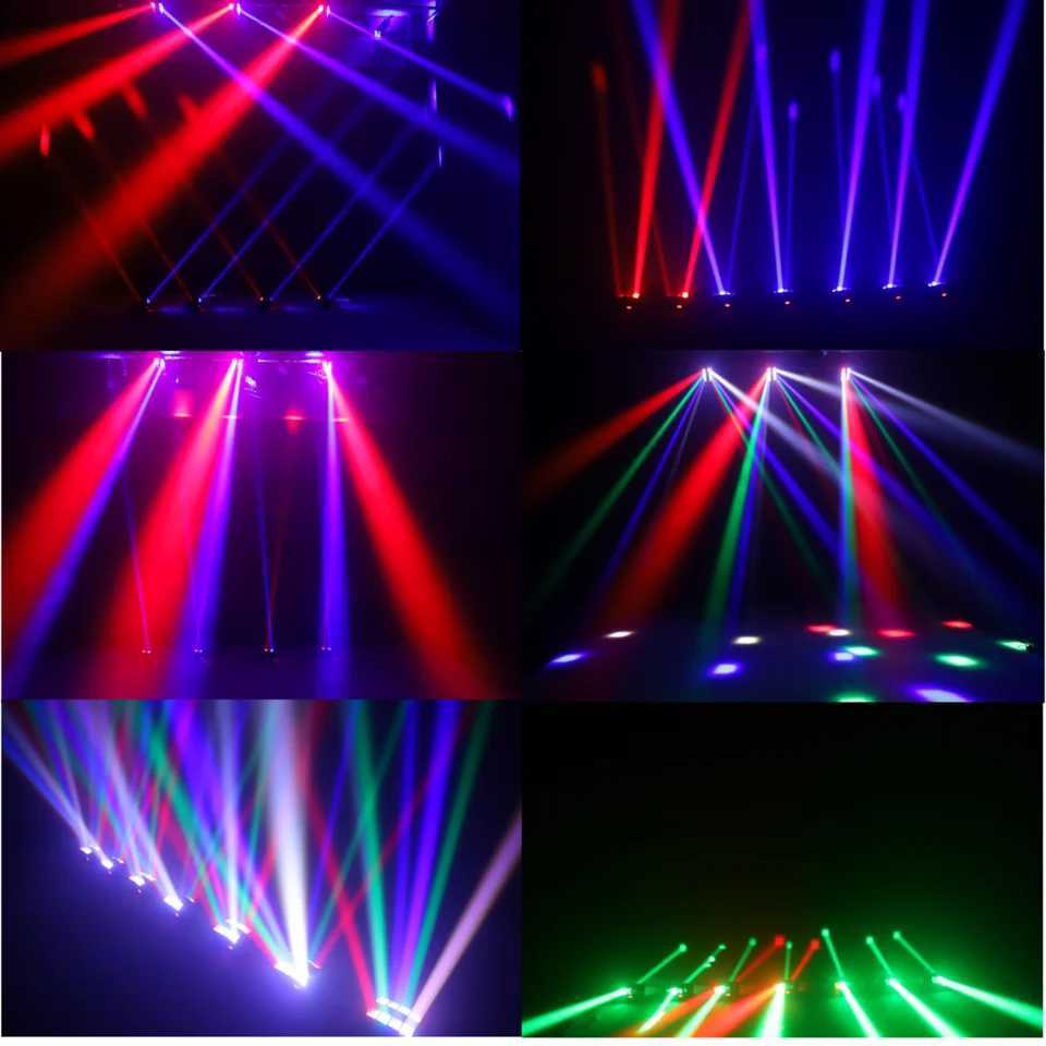 Mini LED Spider 8x6W RGBW Beam Good Quality DJ Moving Head Wash Bar Light Stage Lights XJ250527